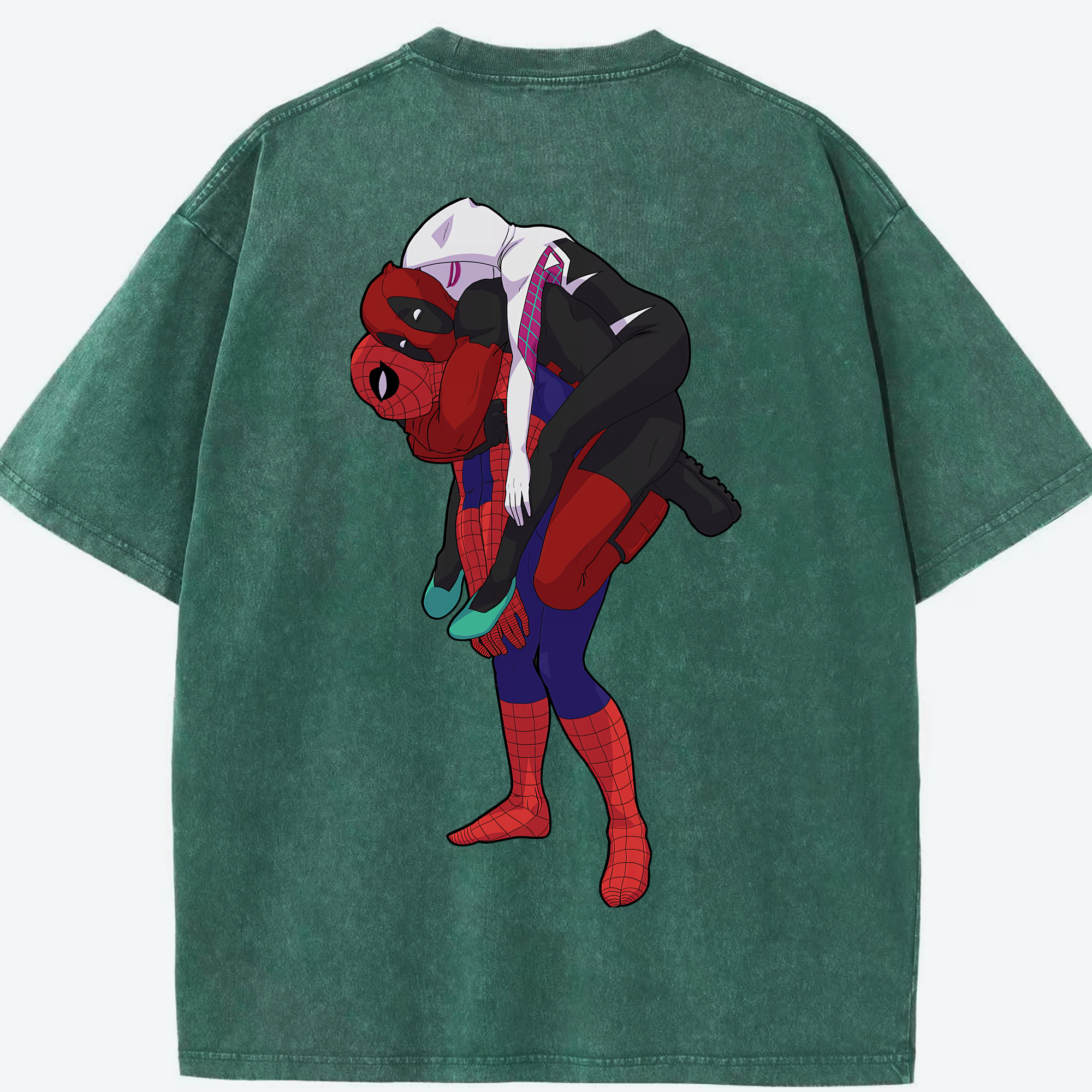 （画像用） Deadpool デッドプール 綿100% ヴィンテージ風 半袖Tシャツ（背面プリント）